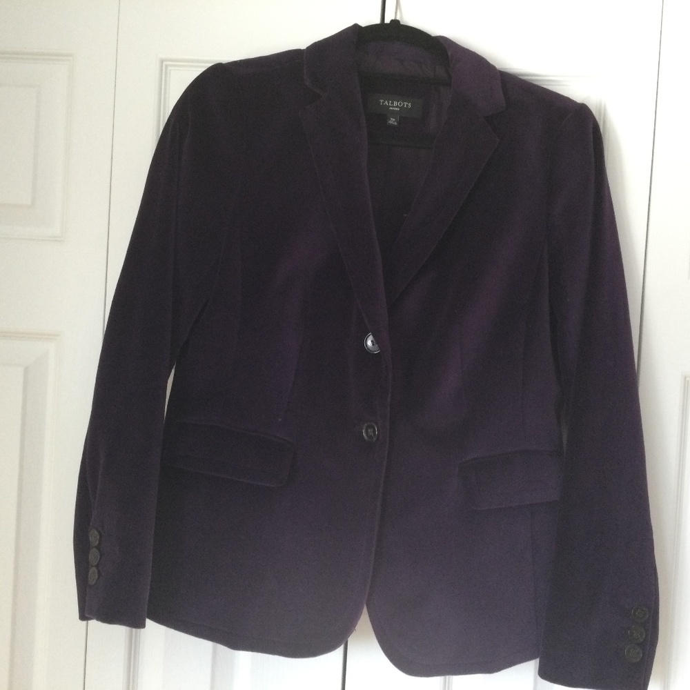 Talbots Petite, purple, velvet blazer, Size 10P
